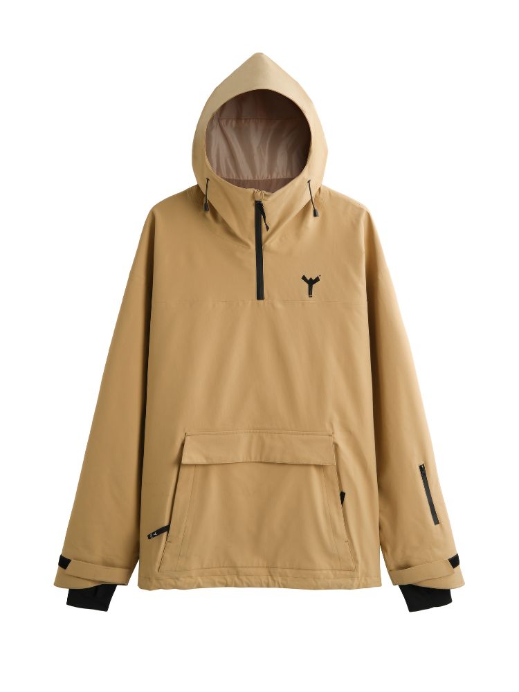 Winter Ticket 2L Snowboard Shell Pullover Ski Jacket - Unisex Khaki Winter Ticket | Snowears.com