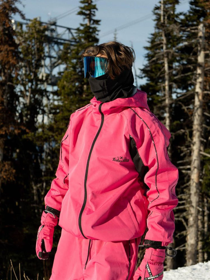 Tolasmik TK PRO+ Printed Stitching Pink Snow Jacket - Women's - Snowears- Womens snowboard/Ski Jackets