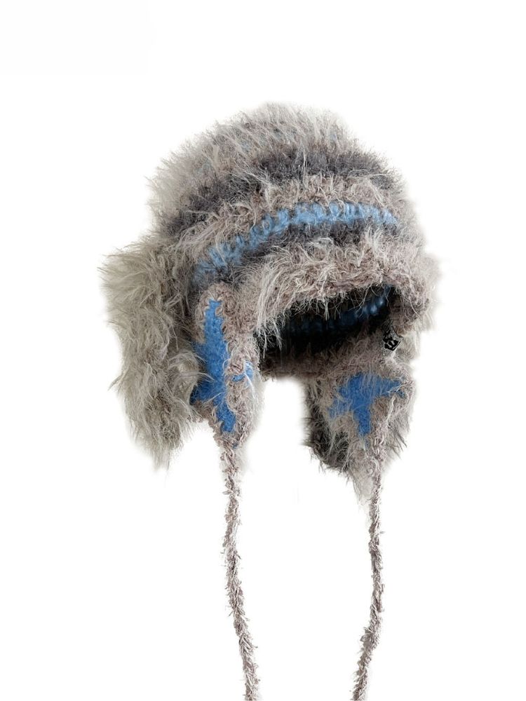 F4NFAN Original Handmade Doggie Star Beanie Gray One Size F4NFAN | Snowears.com