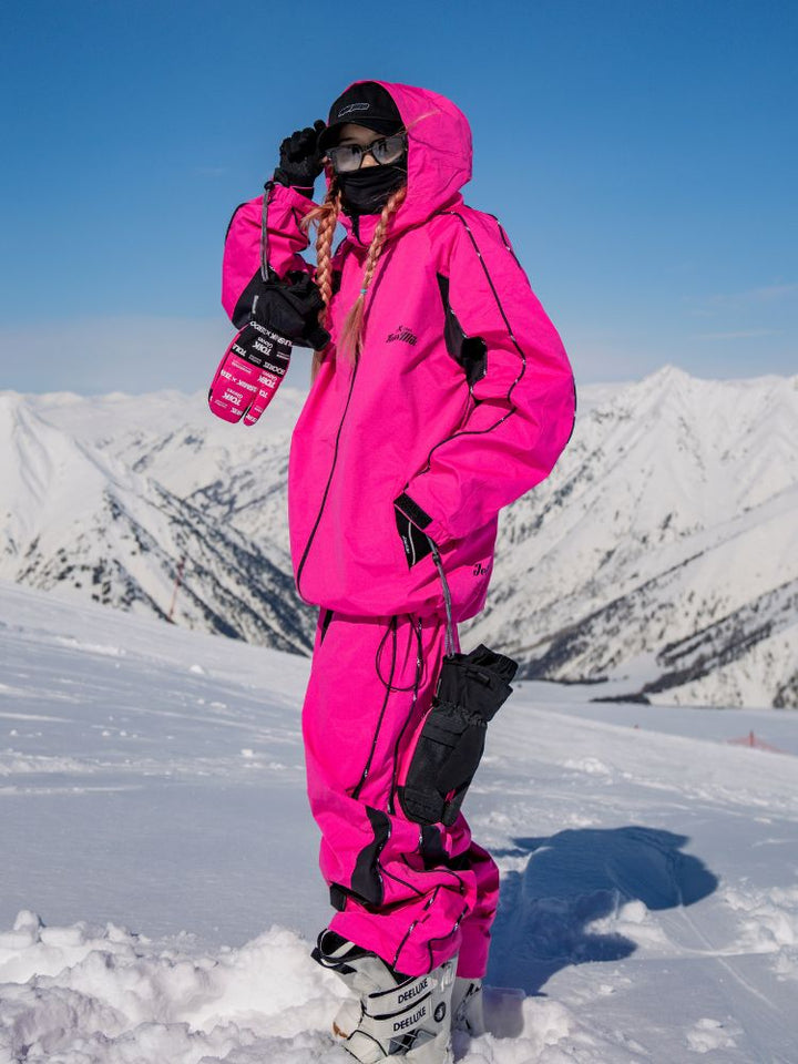 Tolasmik TK PRO+ Printed Stitching Pink Snow Jacket - Women's - Snowears- Womens snowboard/Ski Jackets