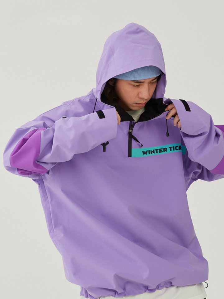 Winter Ticket Violet Oversized Snow Jacket - Unisex - Snowears- Ski/Snowboard Jackets