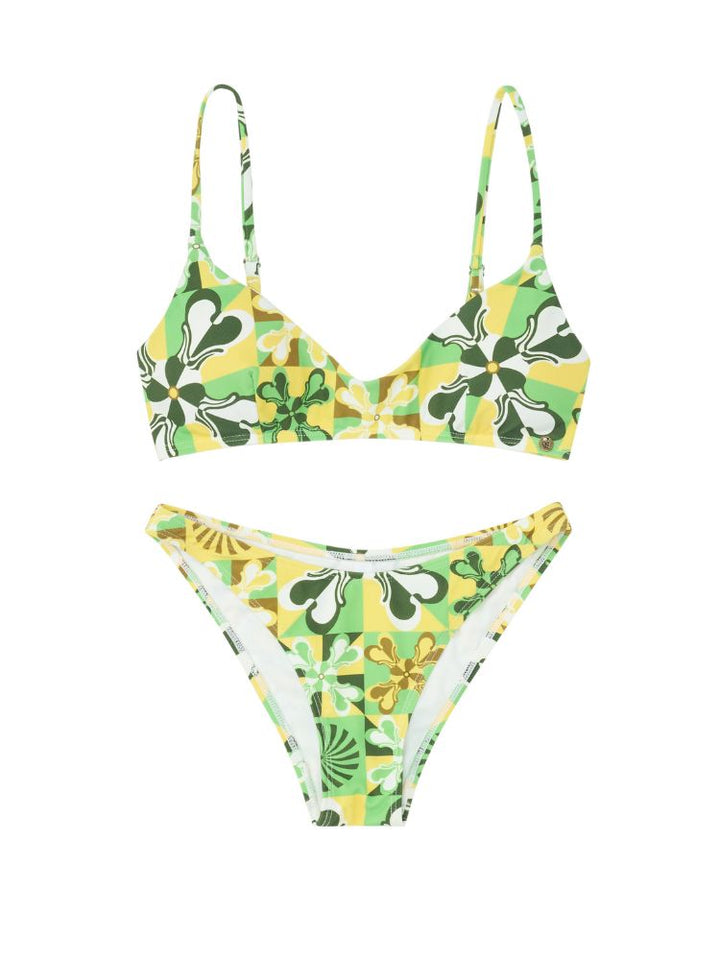 CHILLHANG Forest Flower Print Bikini Set 2 Piece Swimsuit