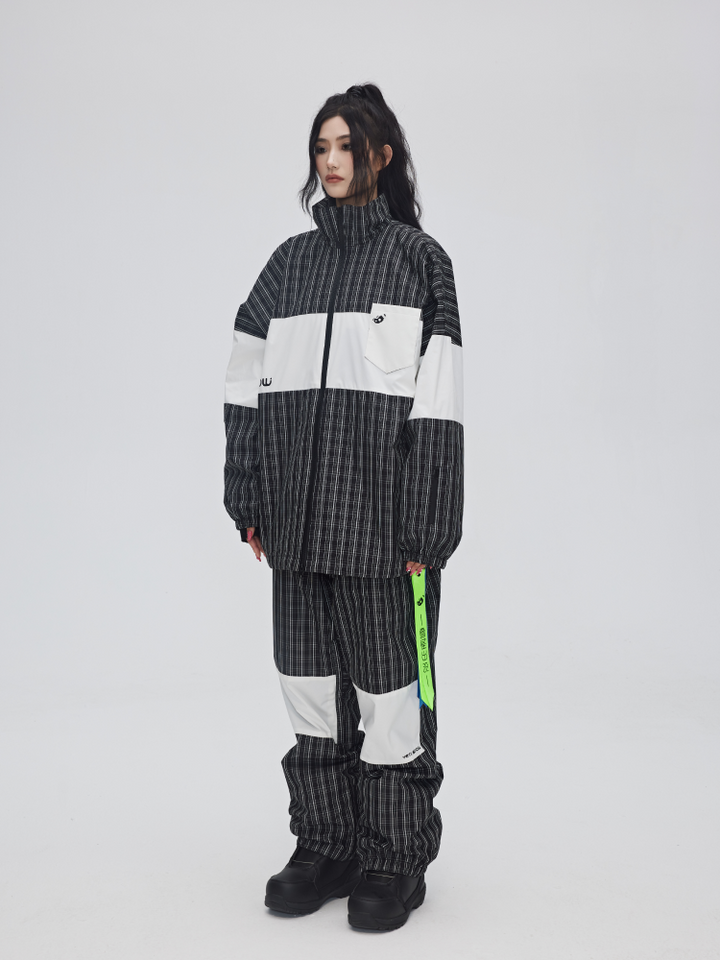 Yetisnow Chequered Black Jacket - Women's - Snowears- Womens snowboard/Ski Jackets