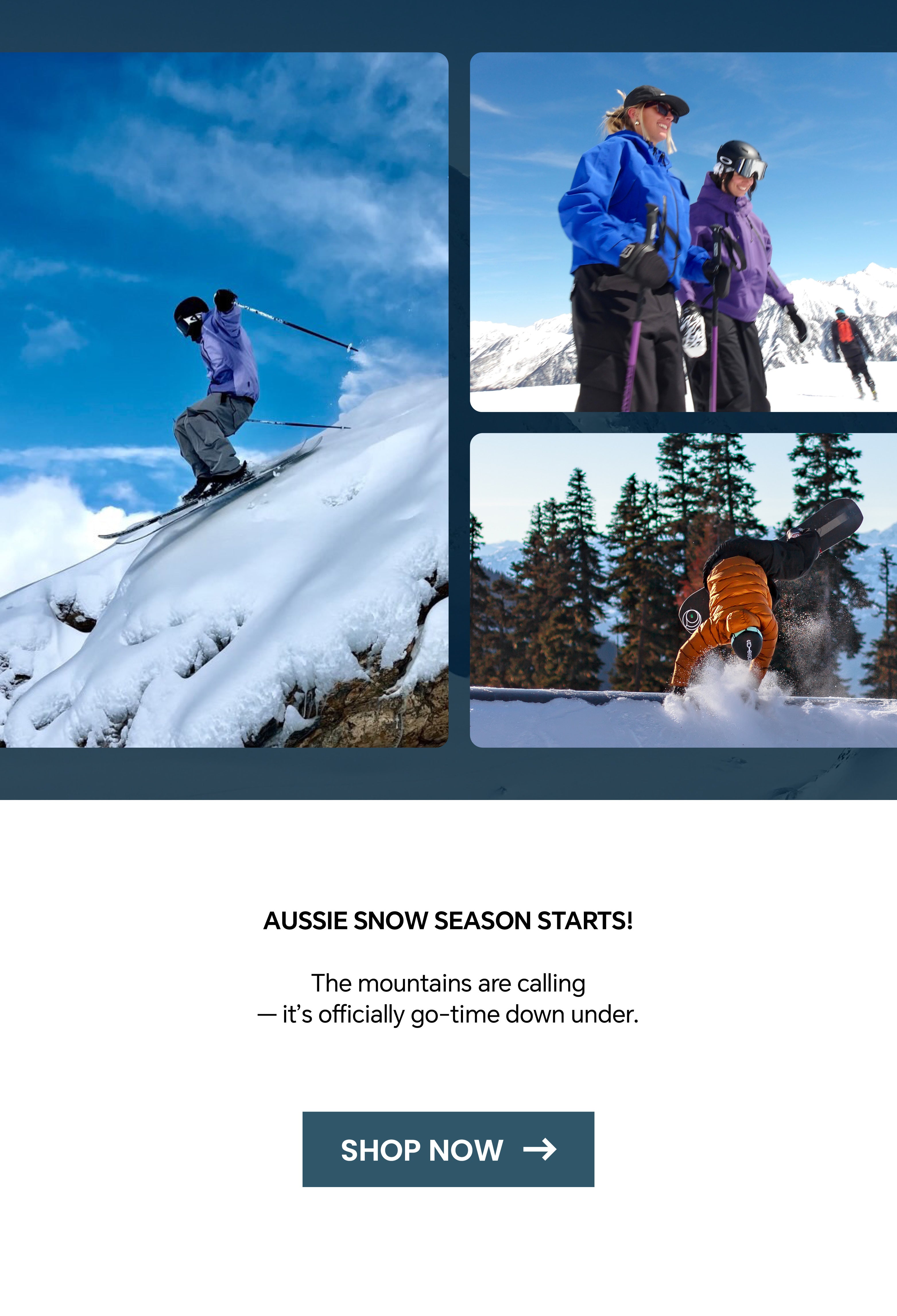 skiing with people on a snowy mountain