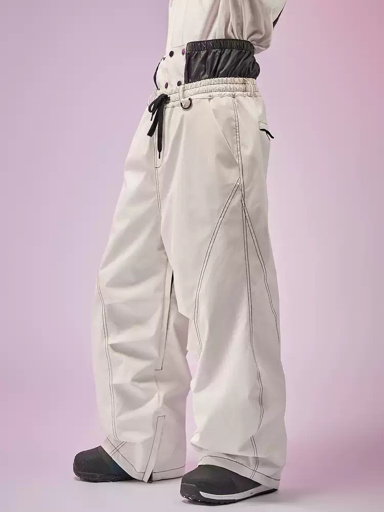 Doorek Curved Baggy Snow Pants - Unisex White Doorek | Snowears.com