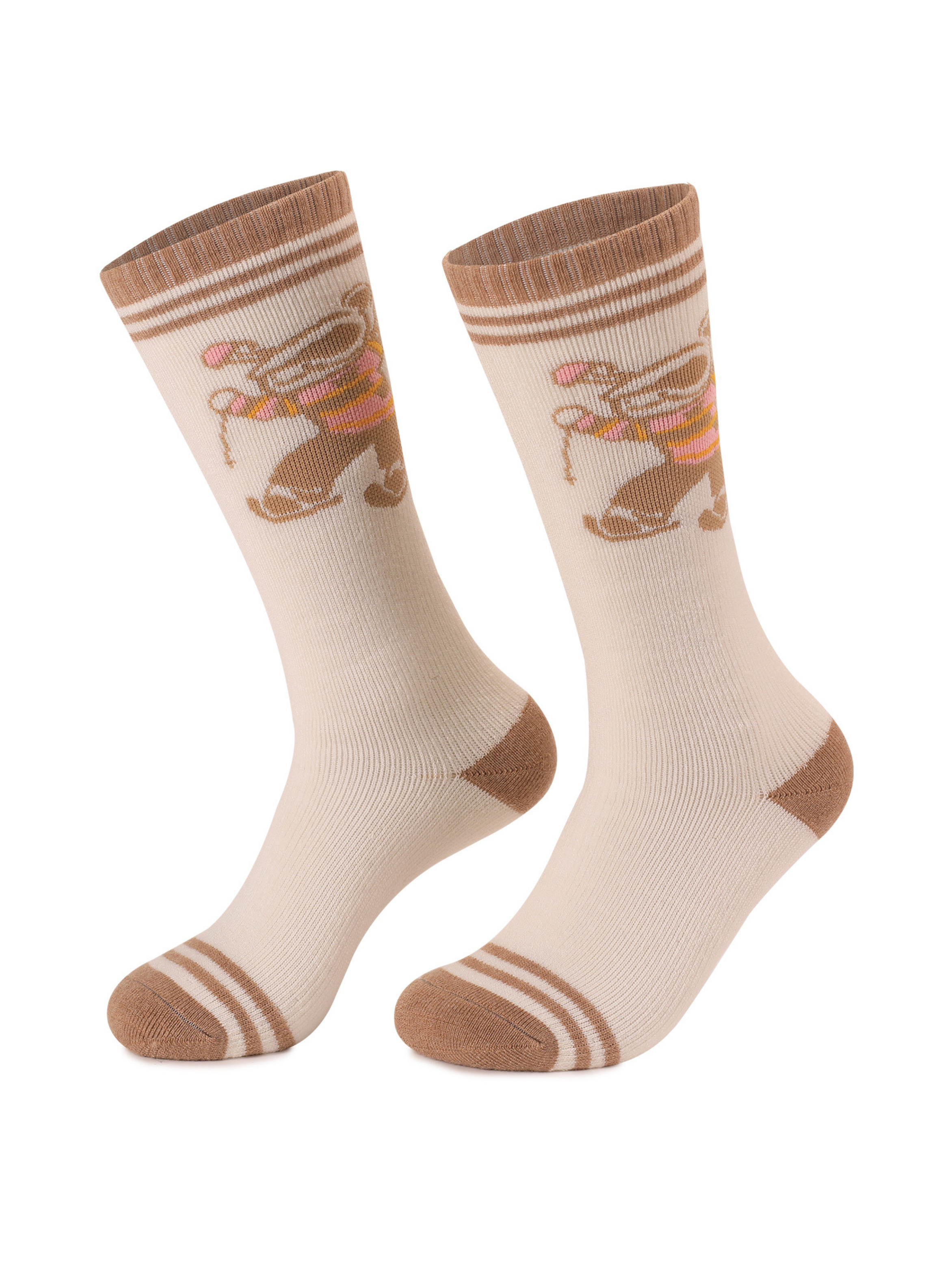 Glide Bear Kids Ski Socks Brown Doorek | Snowears.com