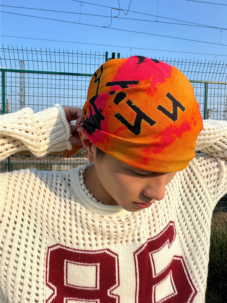 Bold Orange Stripe Bandana Orange KALIN | Snowears.com