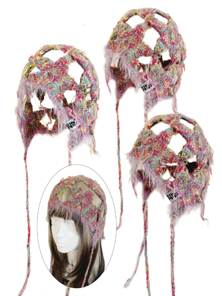 F4NFAN Original Handmade Head Decor Beanie Pink F4NFAN | Snowears.com