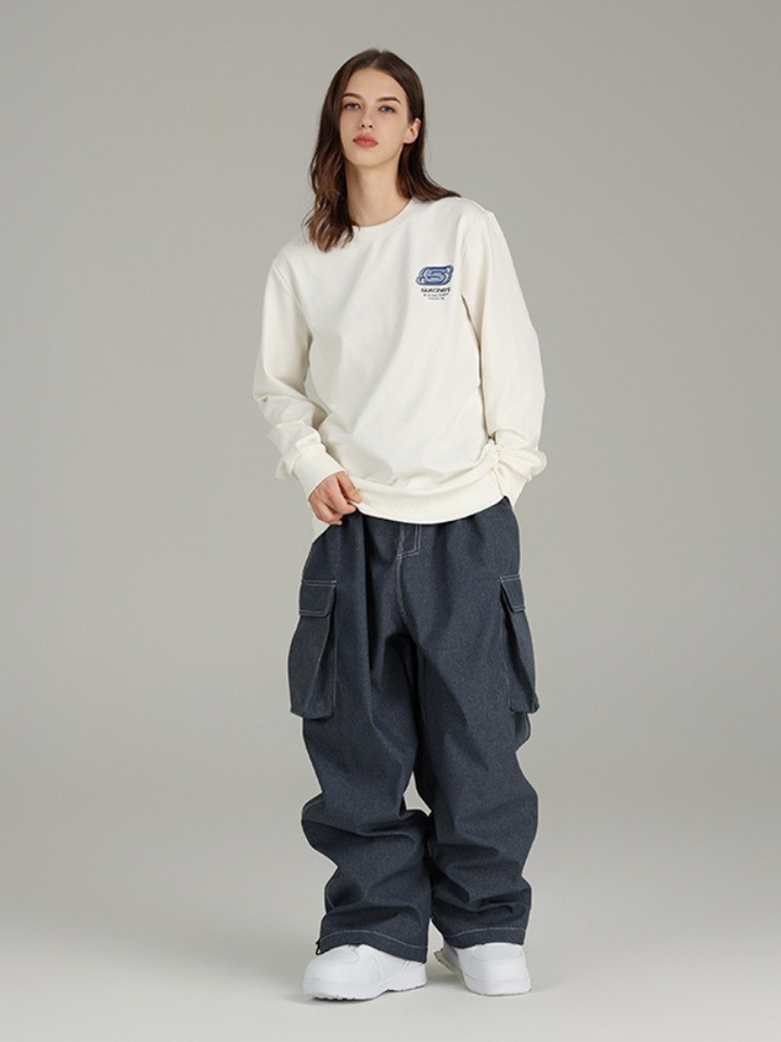 Searipe Women's Demin Baggy Cargo Pants - Snowears-snowboarding skiing jacket pants accessories