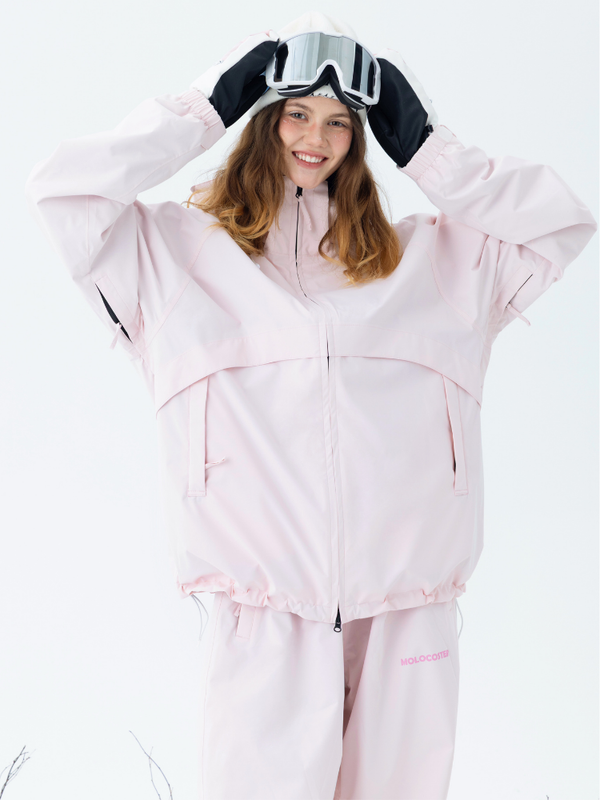 Molocoster 3L Thermo Flow Ski Jacket - Unisex Light Pink Molocoster | Snowears.com
