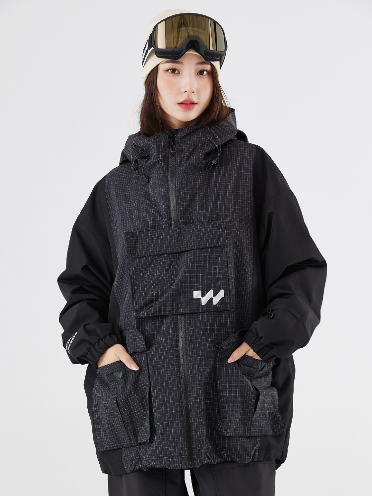 WhiteMarine 2L Utility Cargo Ski Jacket - Unisex Black WhiteMarine | Snowears.com