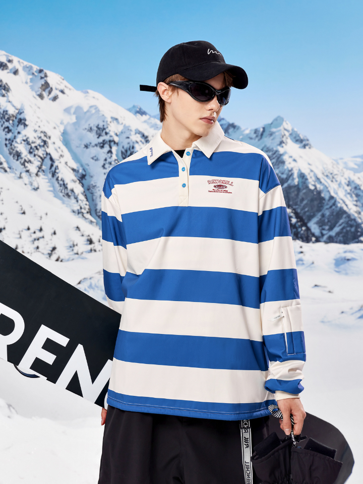 RenChill Striped Polo 3L Ski Pullover - Men's - Snowears- Hoodies & Sweaters