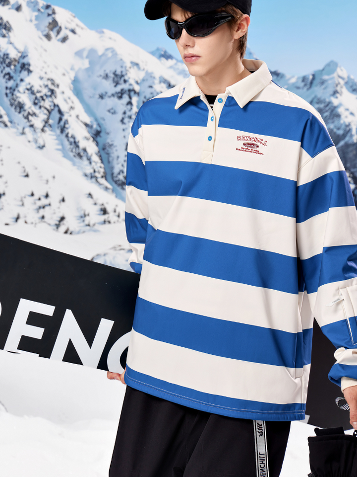 RenChill Striped Polo 3L Ski Pullover - Men's - Snowears- Hoodies & Sweaters