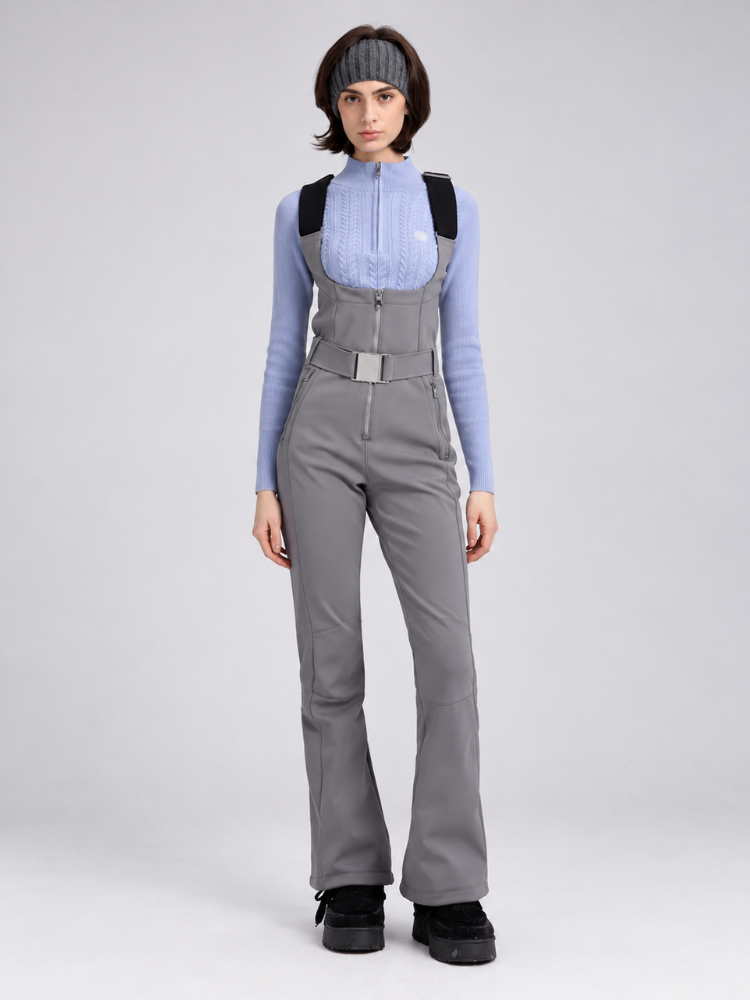 Solkee i-Shape 2L Flex Slim Bibs – Women’s Gray Solkee | Snowears.com