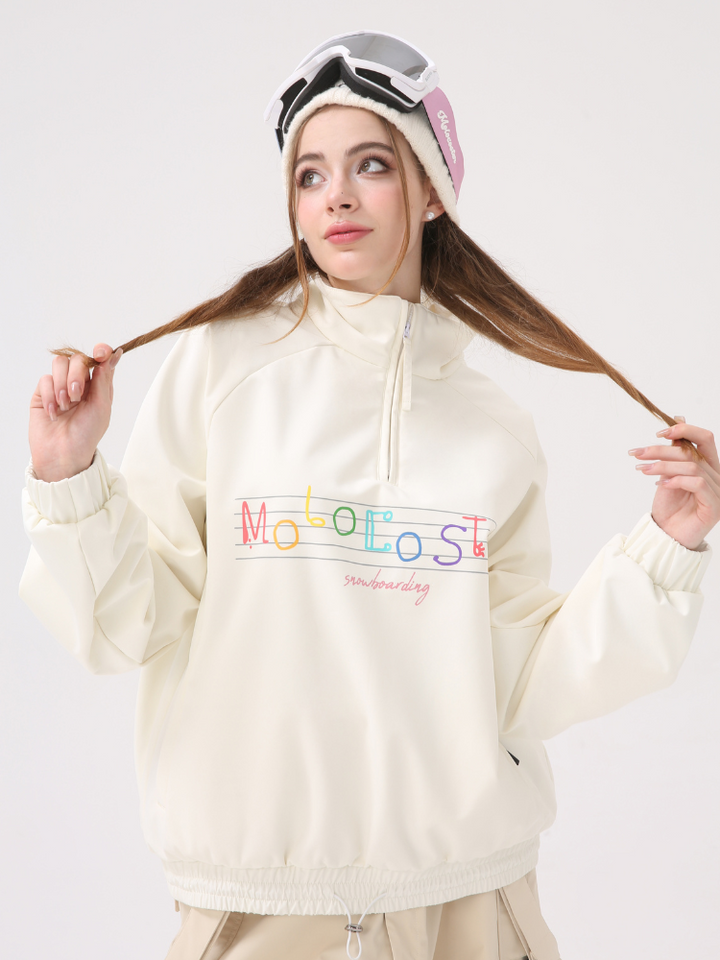 Molocoster Beige Ski Sweatshirt - Women's - Snowears- Hoodies & Sweaters