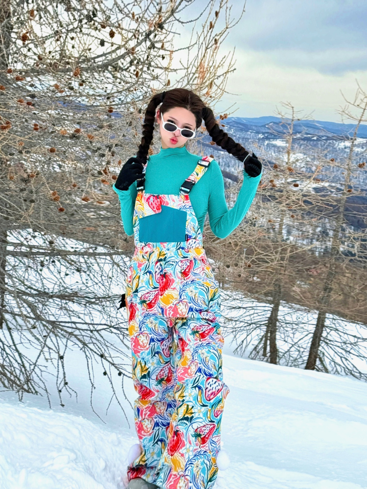 RenChill Glacier Floral 3L Ski Bibs [Limited Region] Renchill | Snowears.com