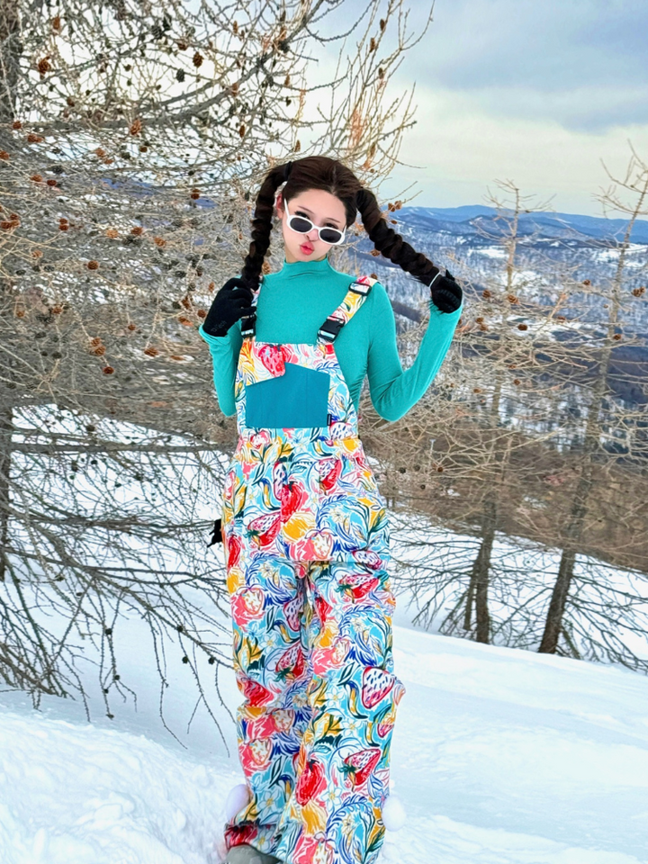 RenChill Glacier Floral 3L Ski Bib Overalls - Women's - Snowears- bib pants