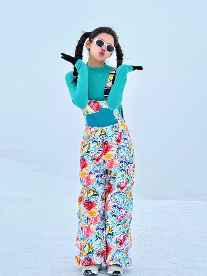 RenChill Glacier Floral 3L Ski Bib Overalls - Women's - Snowears- bib pants