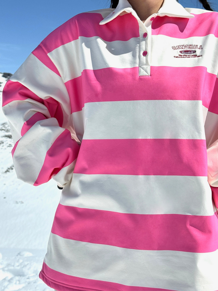 RenChill Striped Polo 3L Ski Pullover - Women's - Snowears- Hoodies & Sweaters