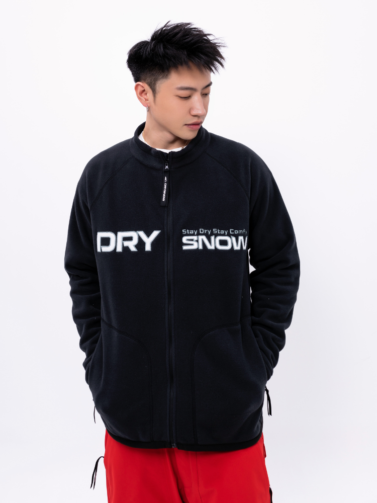 Drysnow Thermal Fleece Ski Jacket - Unisex Black Drysnow | Snowears.com