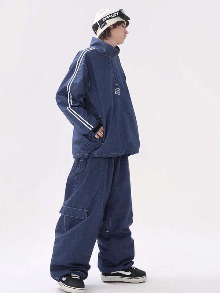 Molocoster Loose Fit Denim Snow Pullover - Men's - Snowears- Jackets