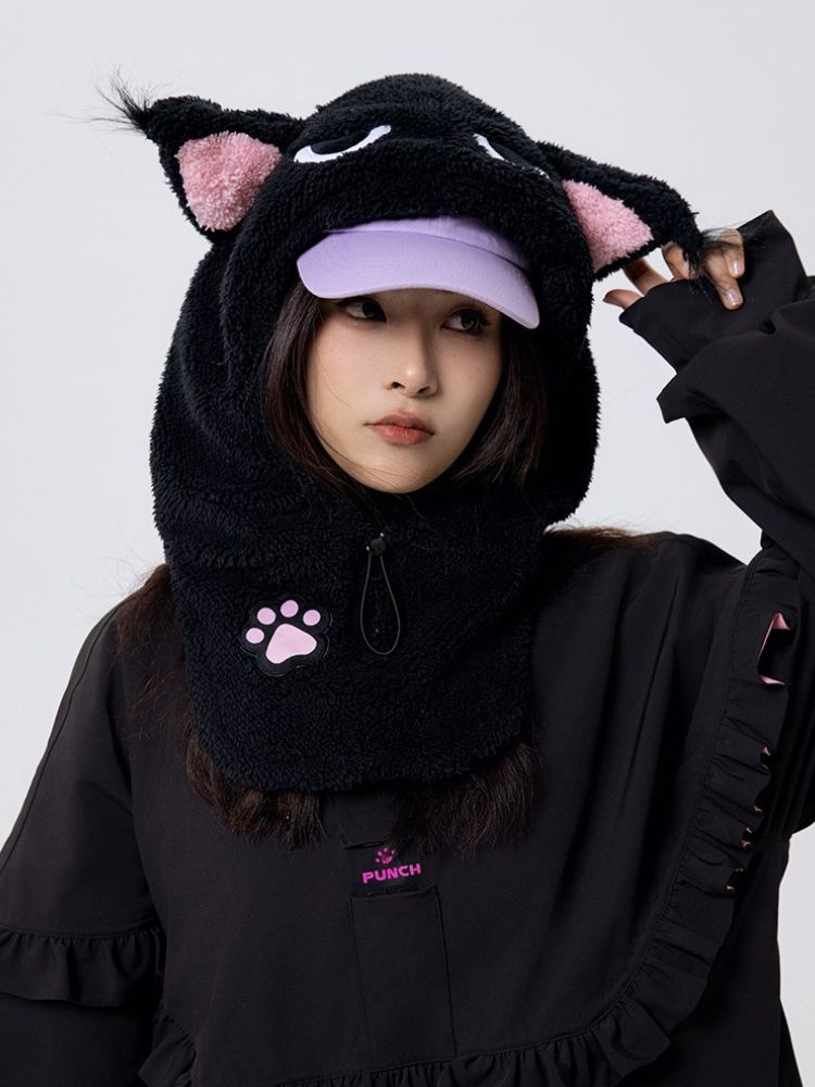 REV Cozy Black Cat Snow Helmet Hood REV | Snowears.com