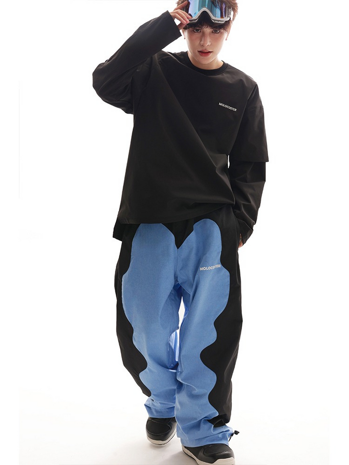 Molocoster Blue Jeans Baggy Snow Pants - Unisex - Snowears- snow pants