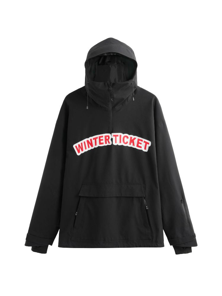 Winter Ticket 2L Urban Freestyle Pullover Jacket - Unisex Black Winter Ticket | Snowears.com