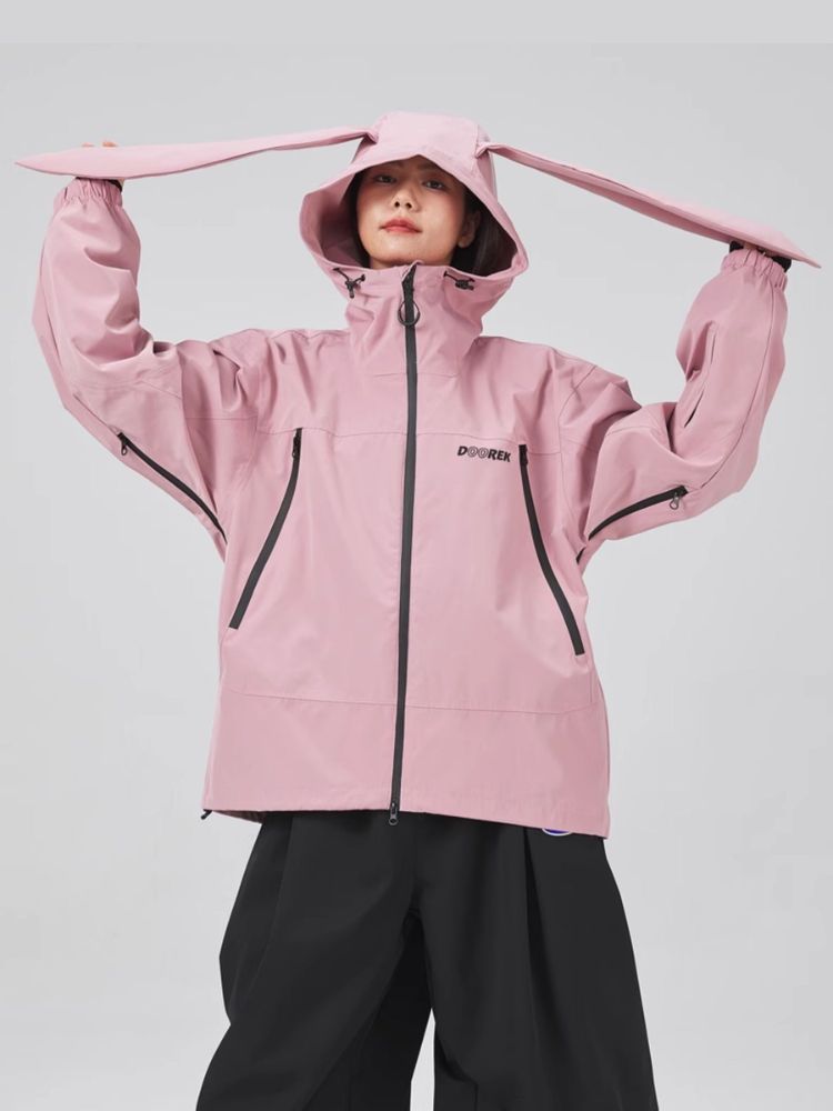 Doorek 3L Detachable Rabbit Jacket - Unisex Pink Doorek | Snowears.com
