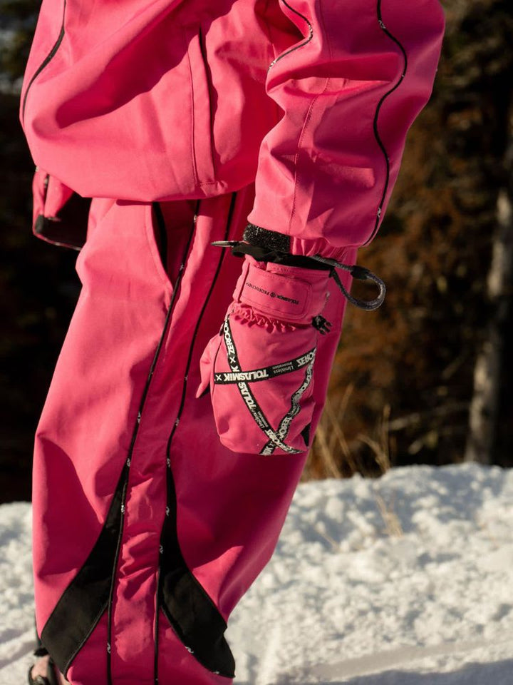 Tolasmik TK PRO+ Printed Stitching Pink Snow Jacket - Women's - Snowears- Womens snowboard/Ski Jackets