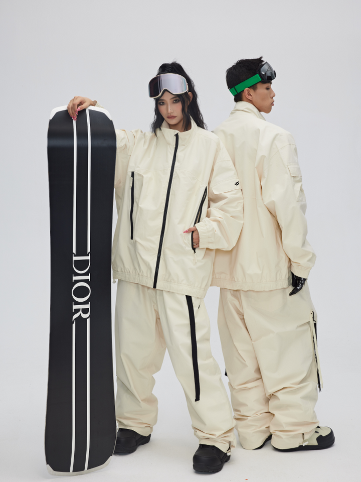 Yetisnow Oversized Beige Jacket - Snowears-snowboarding skiing jacket pants accessories