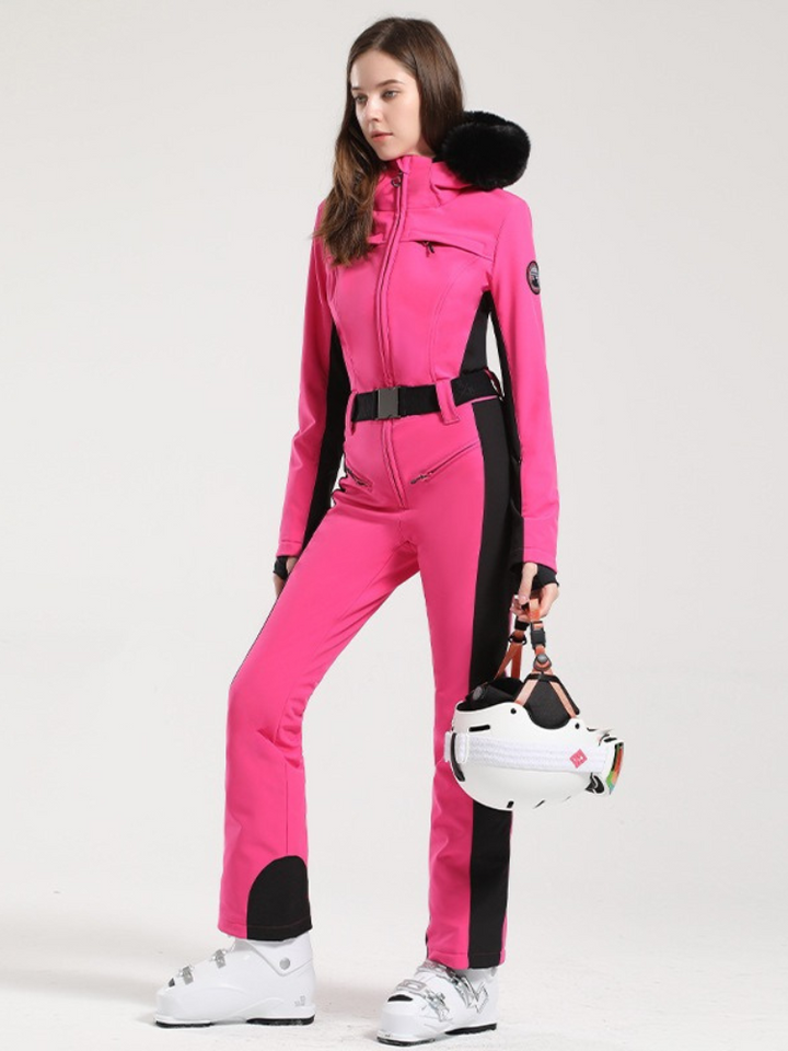 Gsou Snow Women's Faux-Fur Ski Jumpsuit - Snowears-snowboarding skiing jacket pants accessories