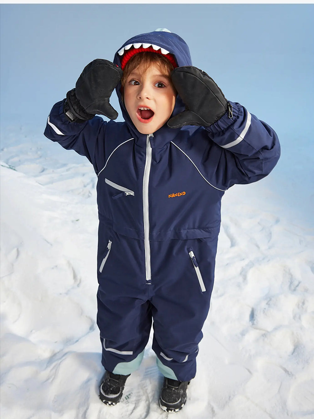 NANDN Kids Ski Waterproof Cartoon Gloves