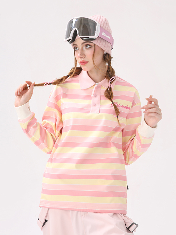Molocoster Pink Striped Ski Pullover - Women's Pink Molocoster | Snowears.com