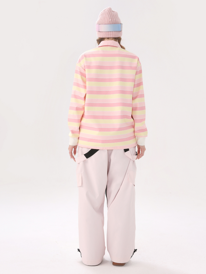 Molocoster Pink Striped Ski Pullover - Women's - Snowears- Hoodies & Sweaters