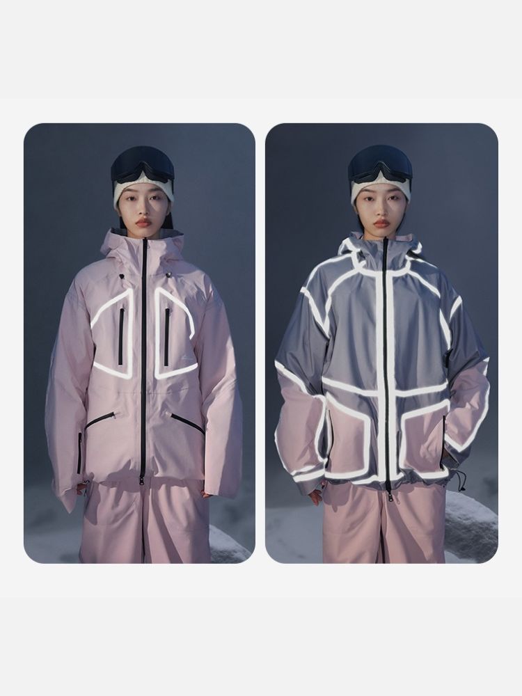 NIS SuperB Reflective Snow Tech Shell Jacket - Unisex - Snowears- Ski/Snowboard Jackets