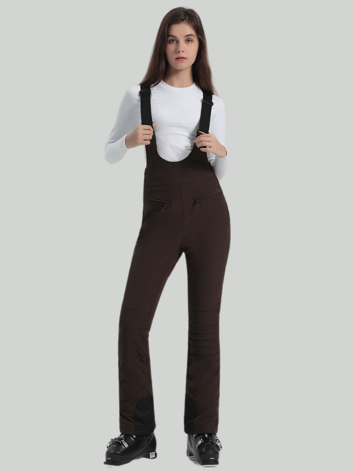 Gsou Snow High Rise Flare Stretch Bib Pants - Women's - Snowears- pants