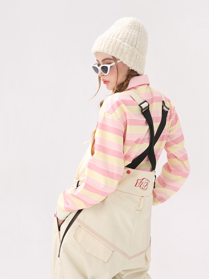 Molocoster Pink Striped Ski Pullover - Women's - Snowears- Hoodies & Sweaters