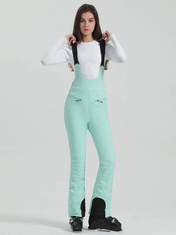 Gsou Snow High Rise Flare Stretch Bib Pants - Women's - Snowears- pants