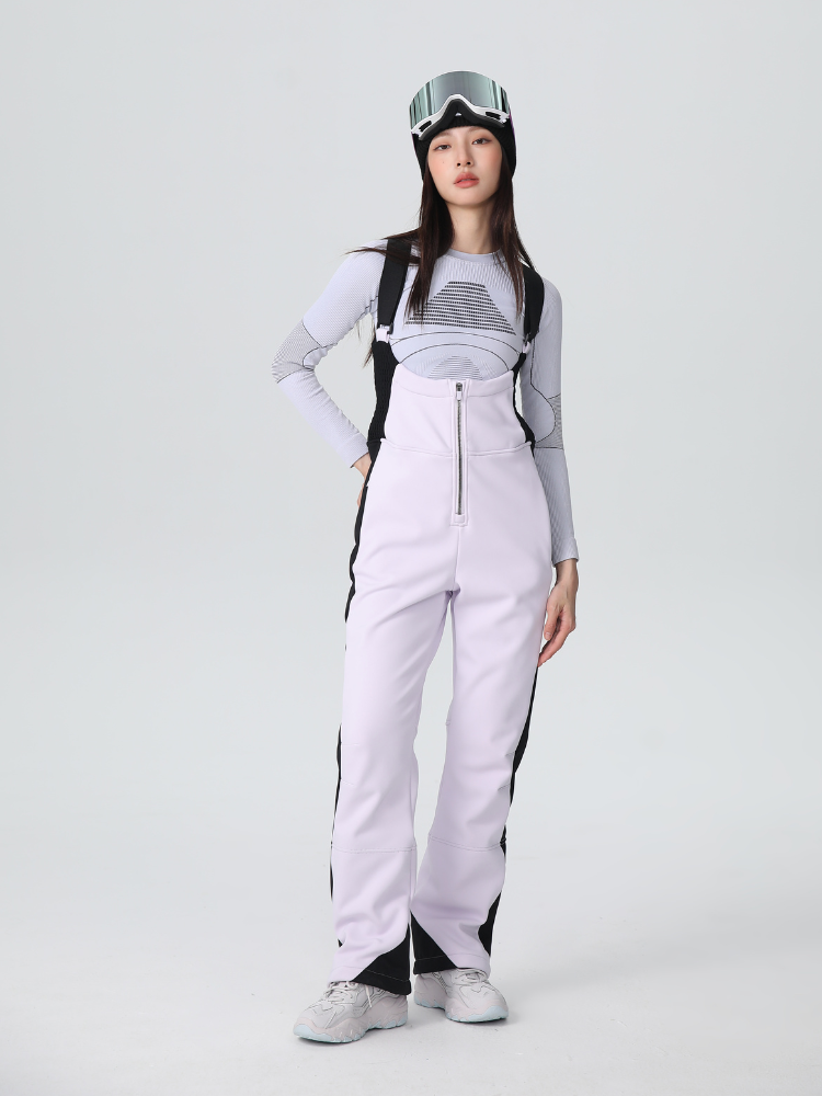 Searipe Stretch Fleece-Lined Snow Bib - Women's Purple Searipe | Snowears.com