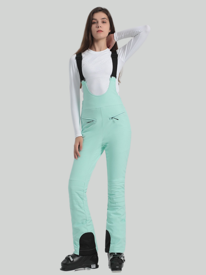 Gsou Snow High Rise Flare Stretch Bib Pants - Women's - Snowears- pants