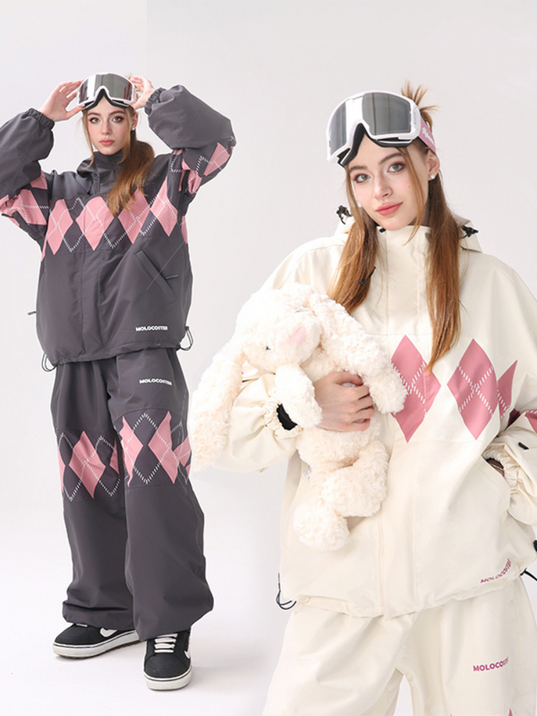 Molocoster Urban Diamond Plaid 3L Snowsuits - Women's - Snowears- Suits