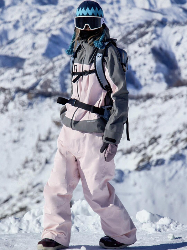 RandomPow Pink 3L Pro Backcountry Snow Bibs - Unisex