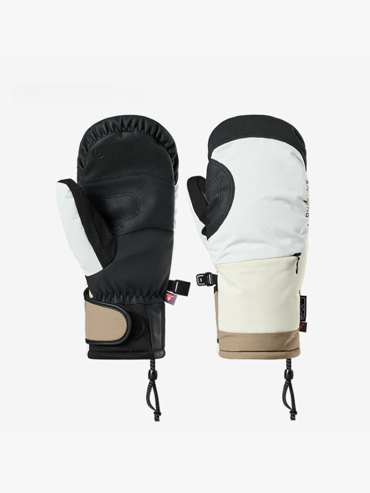 NANEND Colorblock Insulated Ski Mittens White NANDN | Snowears.com
