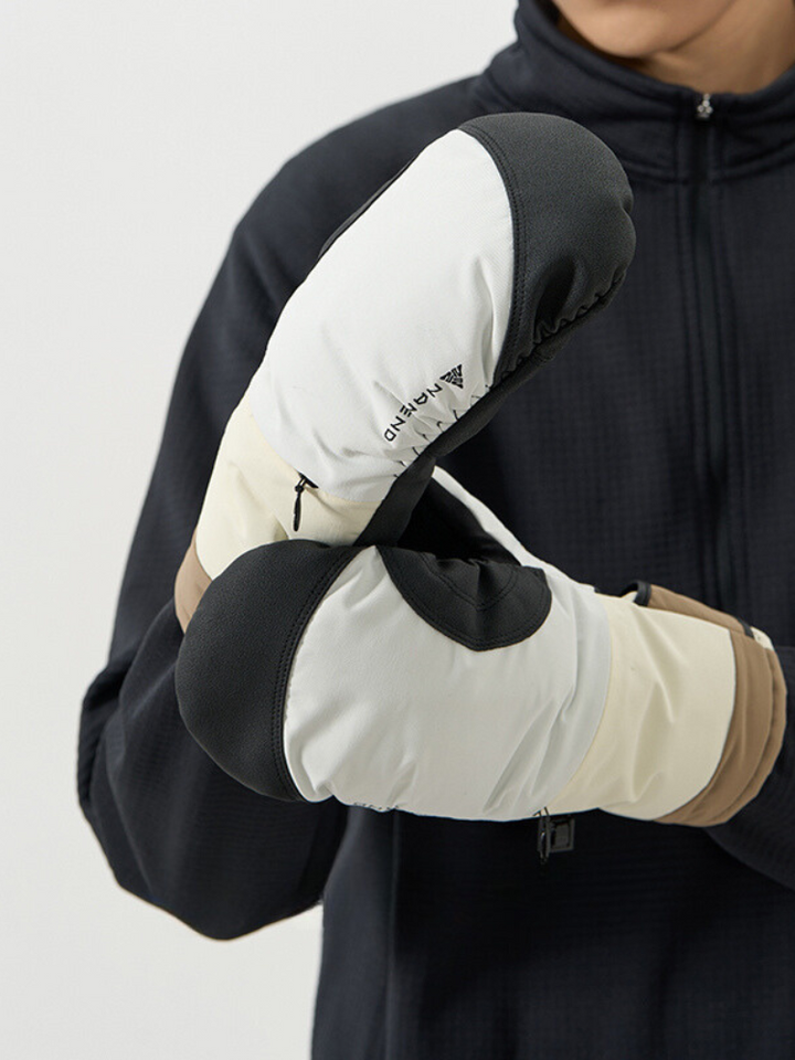 NANEND Colorblock Insulated Ski Mittens - Snowears- Gloves & Mittens