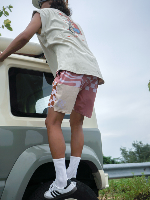 CHILLHANG Retro Wave Plaid Board Shorts - Men's - Snowears- shorts