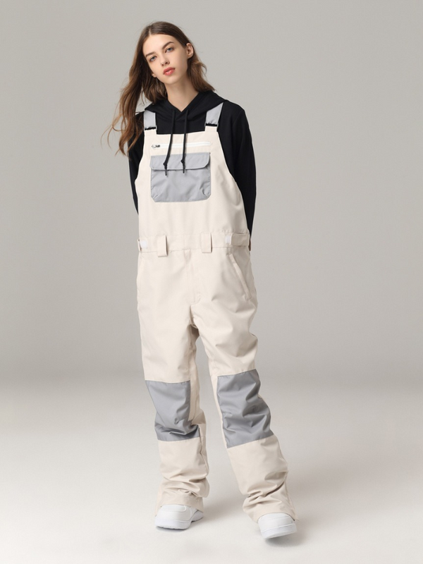 Searipe Women's Colorblock Snow Bibs - Snowears-snowboarding skiing jacket pants accessories