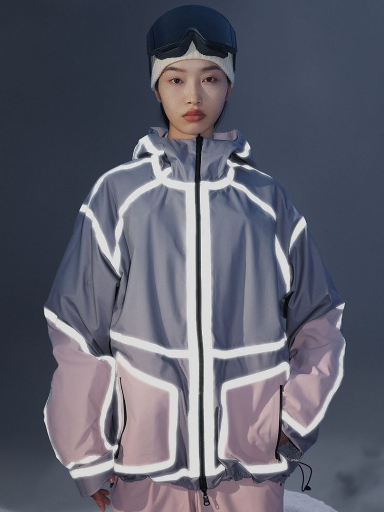 NIS SuperB Reflective Snow Tech Shell Jacket - Unisex - Snowears- Ski/Snowboard Jackets