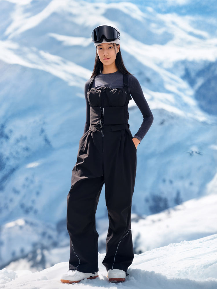 NIS Classic Slim Fit 3L Ski Bibs - Women's Black Nowinsnow | Snowears.com