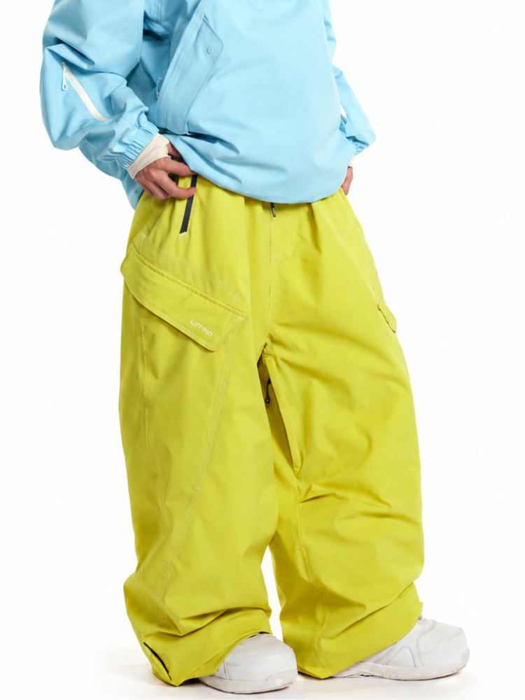 LITAN Bold Yellow Baggy Cargo Pants - Unisex Yellow LITAN | Snowears.com
